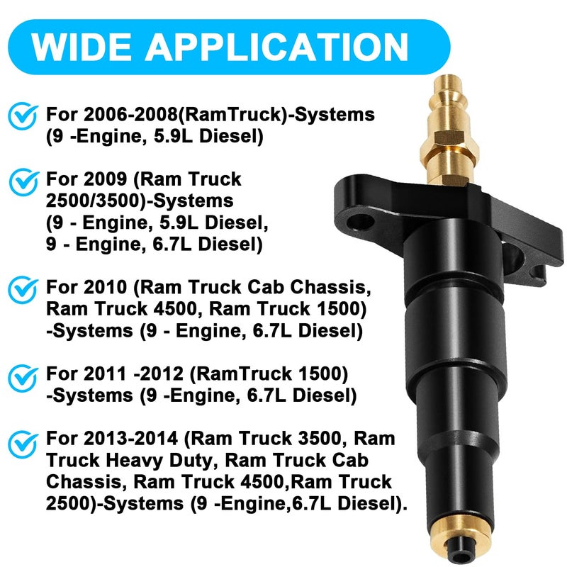 mooncar 9007A 9007 Compression Test Adapter (Used with J-6692-B Compression Test Gauge) Suitable for 24V Cummins 1998-1/2 to Current 5.9 6.7 Liter Diesel - Image 2